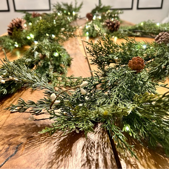 Viral Norfolk Pine Real Touch Garland 9ft by Aspen VHTF TIKTOK FAMOUS Pre Lit - Picture 9 of 16